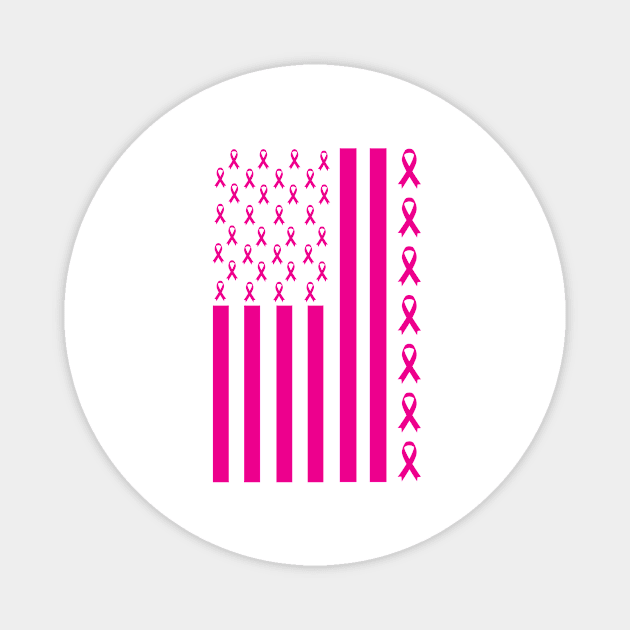 breast cancer awareness American flag Magnet by first12